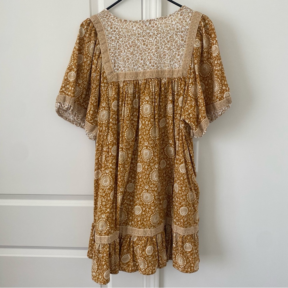 Old Navy Puff-Sleeve Mini Swing Dress Floral Lined Cottagecore Pheasant Sz XL - Picture 10 of 10